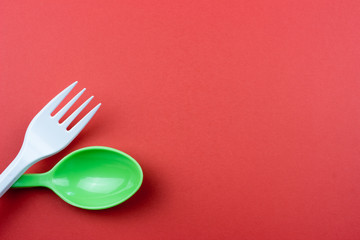 Fork and spoon.  Kitchen and food concept. Copy space