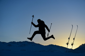 energetic, dynamic and active professional skier