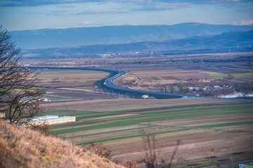 View with  Deva city from the hill on the springtime