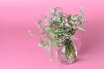 bunch of bright spring flowers in vase