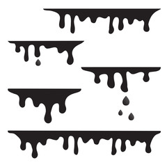Dripping liquid, paint. Vector illustration
