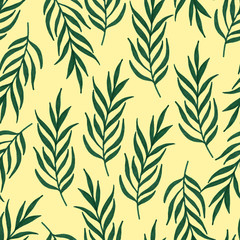 Seamless pattern with tropical branches