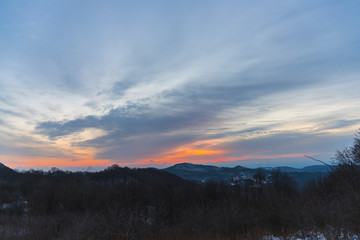 Sunrise in the winter