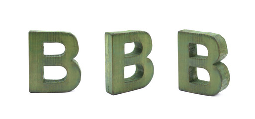 Single sawn wooden letter isolated