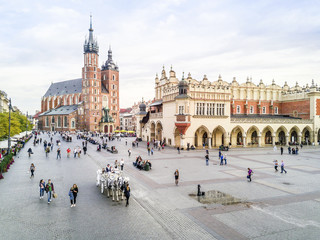 Market square in heart of Krakow old town, Poland - obrazy, fototapety, plakaty