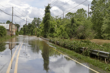 River Flooding a Road