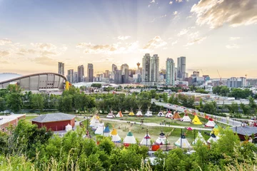 Foto auf Acrylglas Schönes Panorama von Calgary, Alberta, Kanada © eunikas