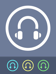 Headphones - Circle Glyph Icons