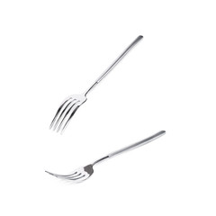 Metal dinner fork isolated
