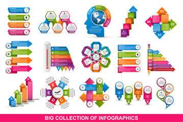 Collection infographics. Design elements. Infographics for business presentations or information banner.