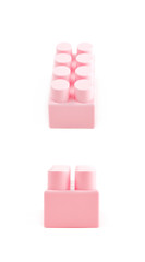 Single toy construction block isolated