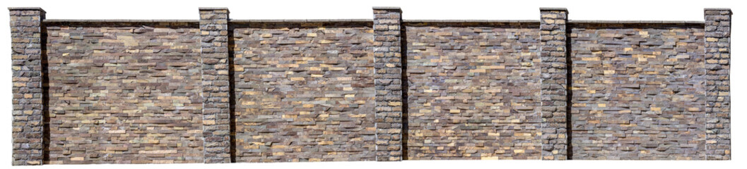 Sample fence of natural stone on white background
