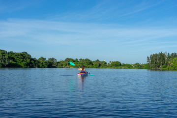 Fototapeta na wymiar Kayaking on Crane's Creek
