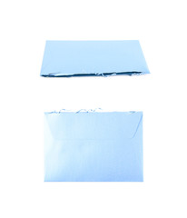 Cut open paper envelope isolated