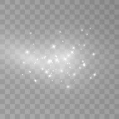 Sun flash with rays and spotlight.  Transparent sunlight special lens flare light effect. Vector Illustration