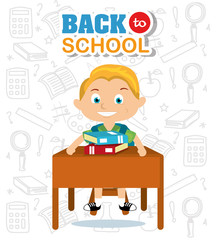 boy students in the desk learning