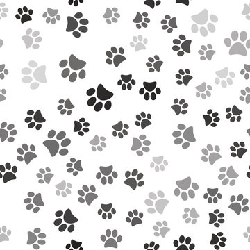 Paw print seamless. Isolated Logo. Vector Illustration. 