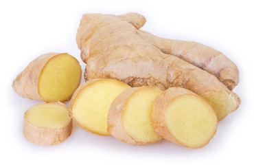 Ginger on white background