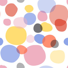 vector seamless geometric pattern swatch. trendy colors.doodles hand drawn. spotty spots polka dot