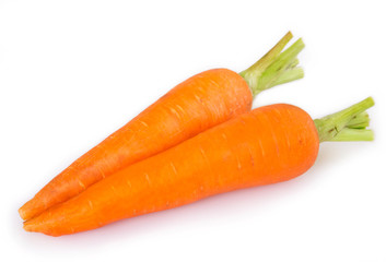 Fresh carrot on white background