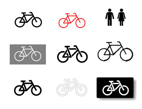Set of bicycle icons. Vector elements ready for your design. EPS10.