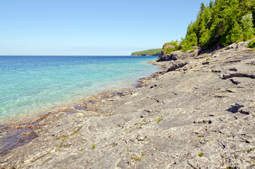 Green and blue water