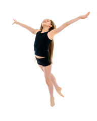 Obraz premium Girl gymnast jumping.