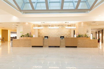 Hotel reception area, desk
