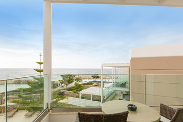 Hotel terrace with a sea view