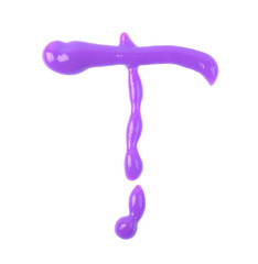 Single letter made of sauce isolated