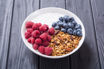 Chia yogurt with granola