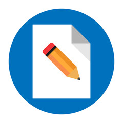Paper icon, pencil, vector