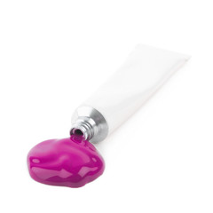 Metal tube of paint isolated