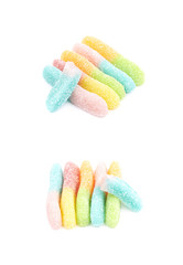 Jelly worm candy isolated