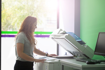 Young student at a copy center