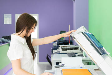 Young student at a copy center