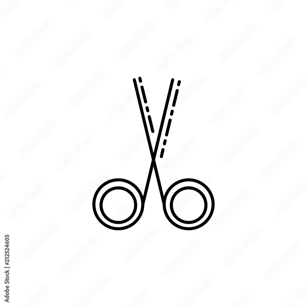 Poster scissors icon. element of make up and cosmetics icon for mobile concept and web apps. outline dusk s