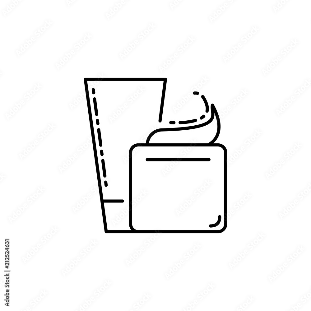Aufkleber cream tubes icon. element of make up and cosmetics icon for mobile concept and web apps. outline dus