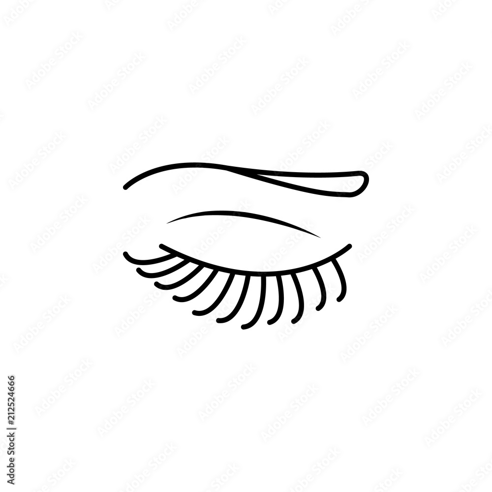 Poster eyelashes icon. element of make up and cosmetics icon for mobile concept and web apps. outline dusk 