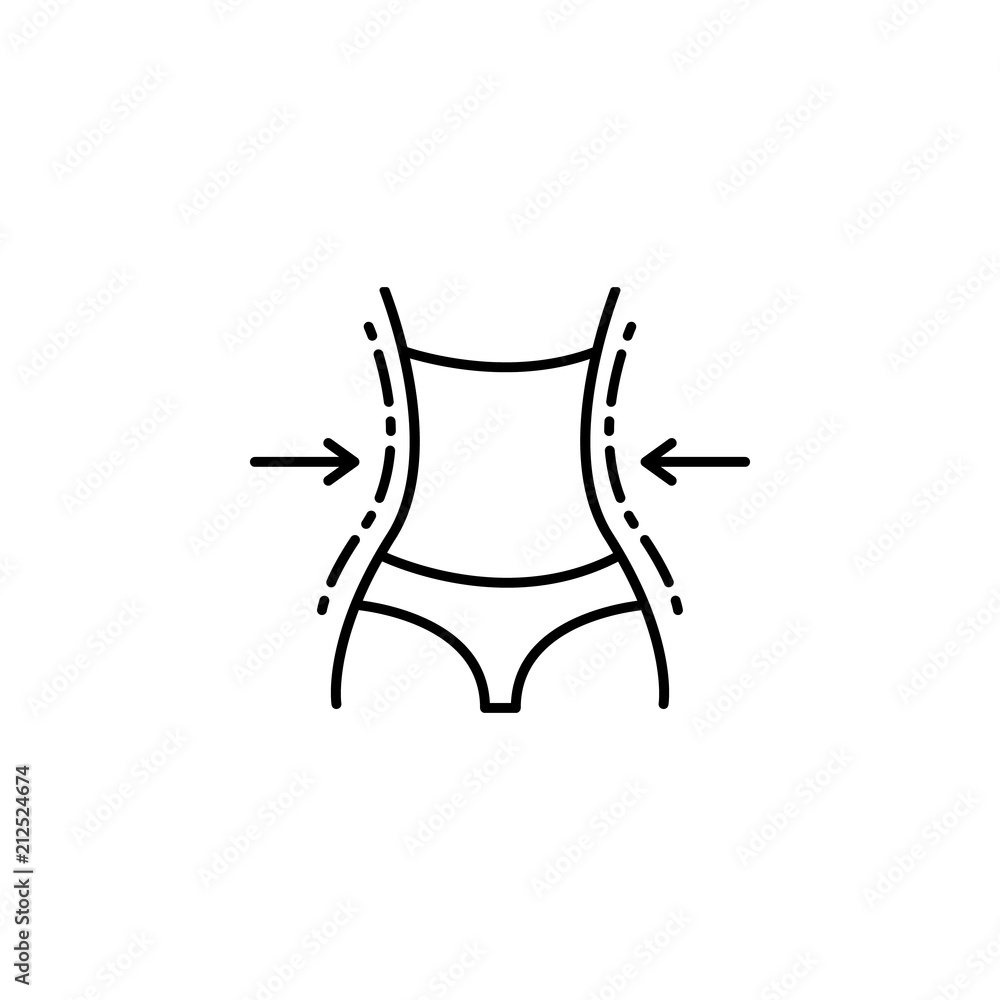 Poster waist icon. element of make up and cosmetics icon for mobile concept and web apps. outline dusk styl