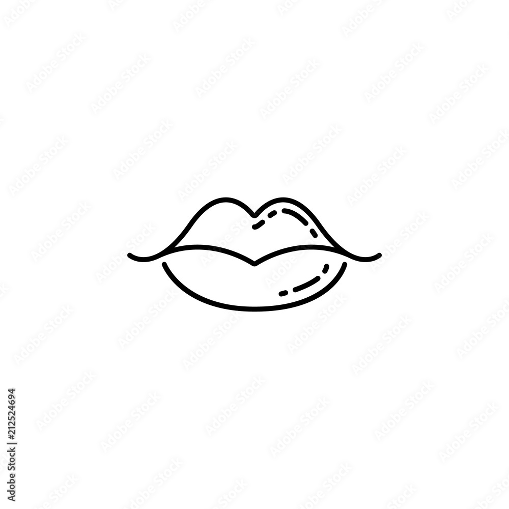 Poster lips icon. element of make up and cosmetics icon for mobile concept and web apps. outline dusk style
