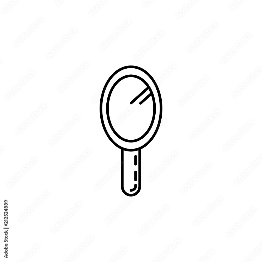 Poster hand mirror icon. element of make up and cosmetics icon for mobile concept and web apps. outline dus