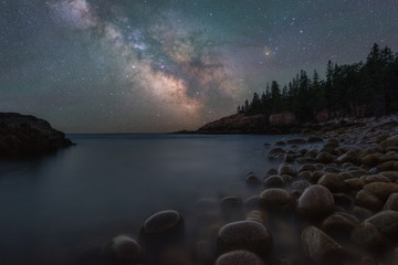 Acadia National Park under the Milky Way Galaxy 