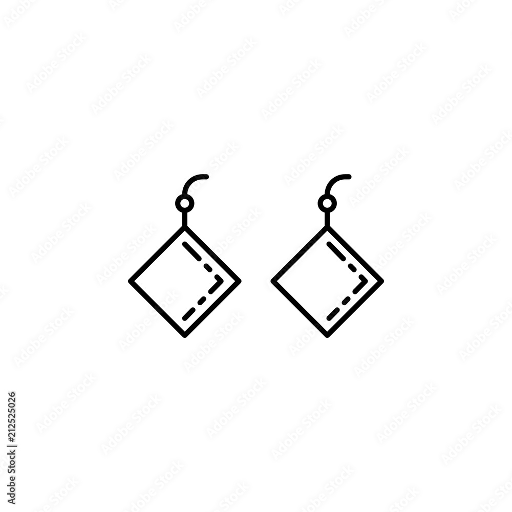 Poster earrings icon. element of make up and cosmetics icon for mobile concept and web apps. outline dusk s