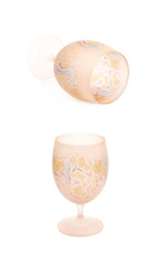 Painted colorful wine glass isolated