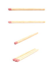 Pile of wooden matches isolated