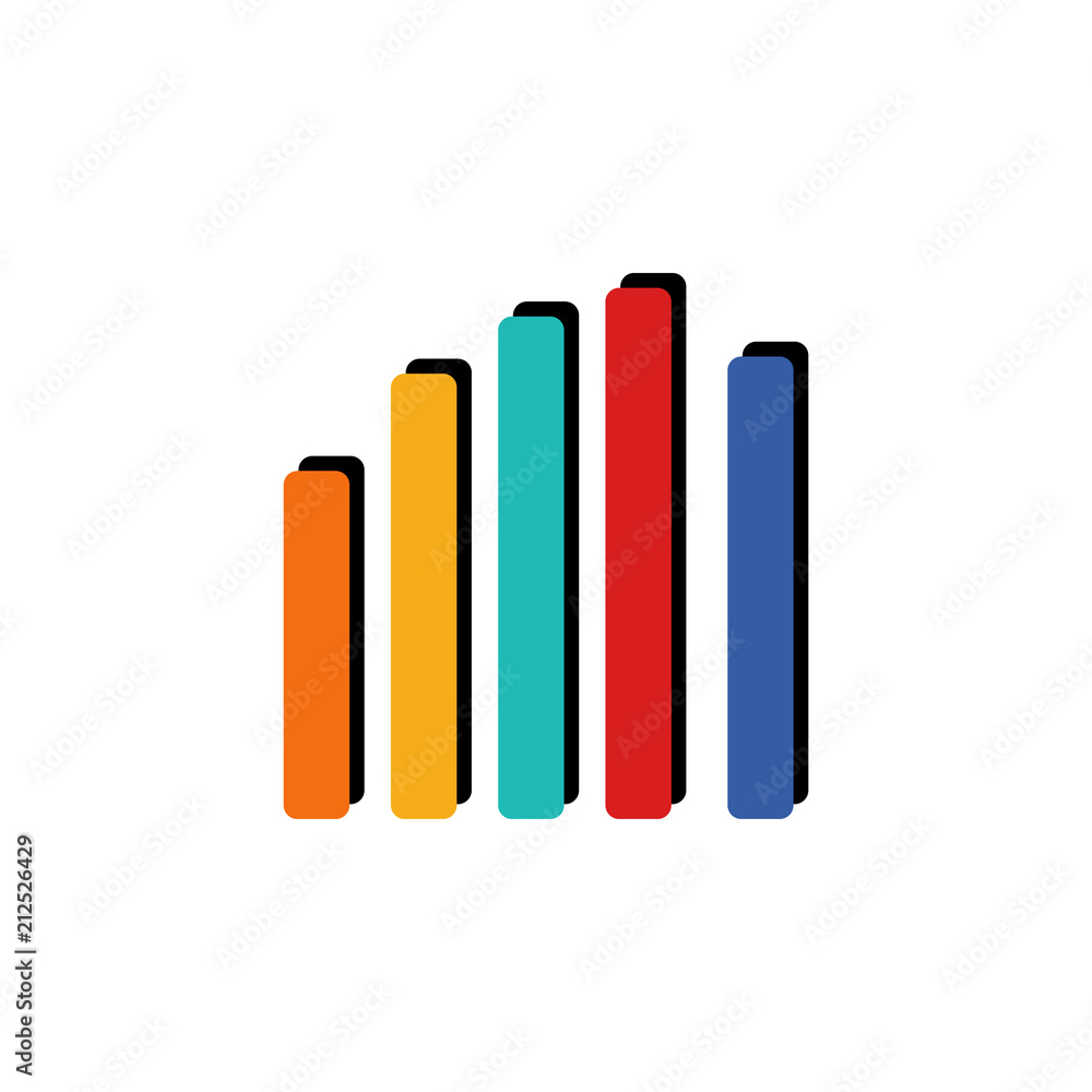 Poster colored infographic column chart illustration. element of business chart for mobile concept and web 