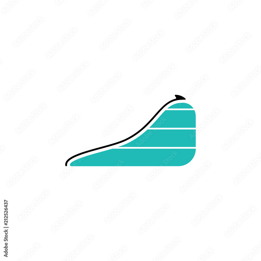 Poster colored infographic area chart illustration. element of business chart for mobile concept and web ap