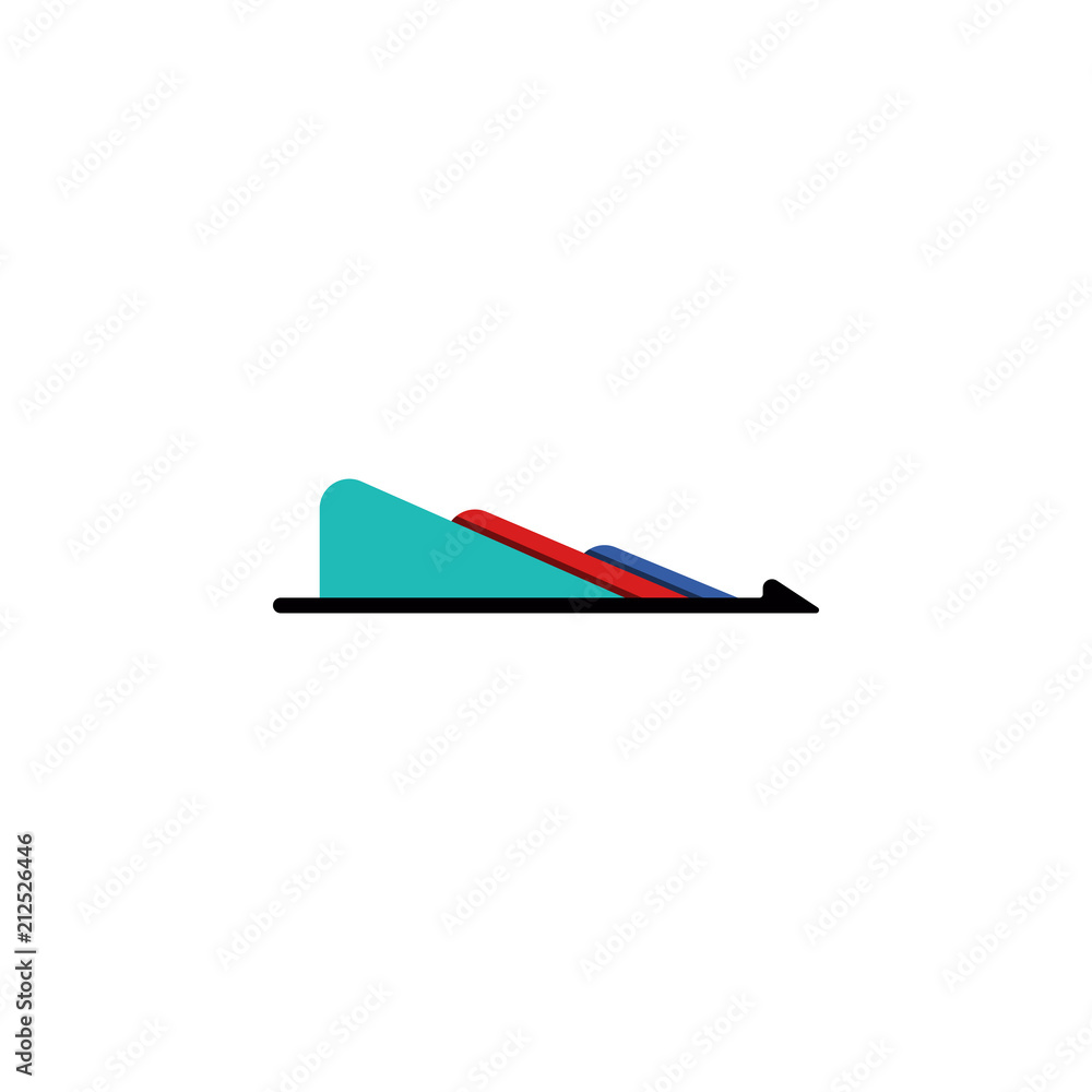 Poster colored infographic area chart illustration. element of business chart for mobile concept and web ap