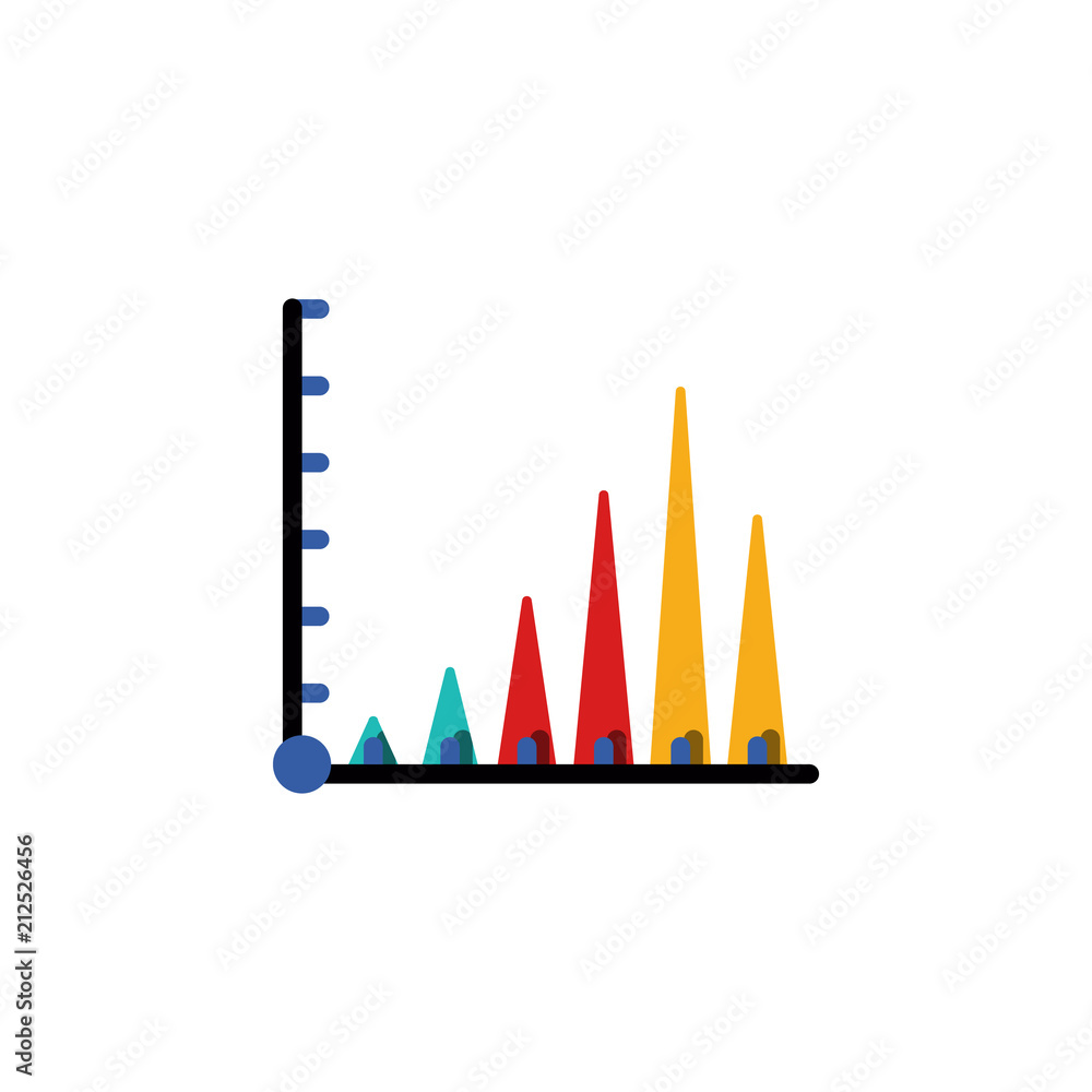 Poster colored infographic column chart illustration. element of business chart for mobile concept and web 